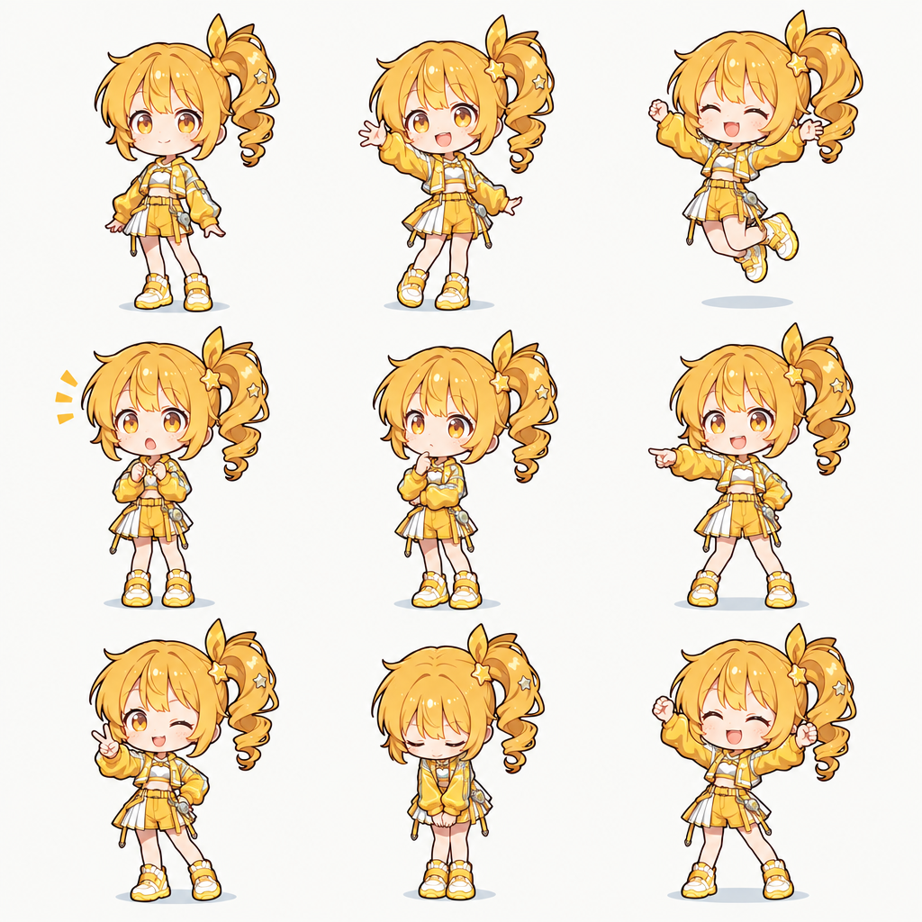 Mei — sprite sheet 3x3
