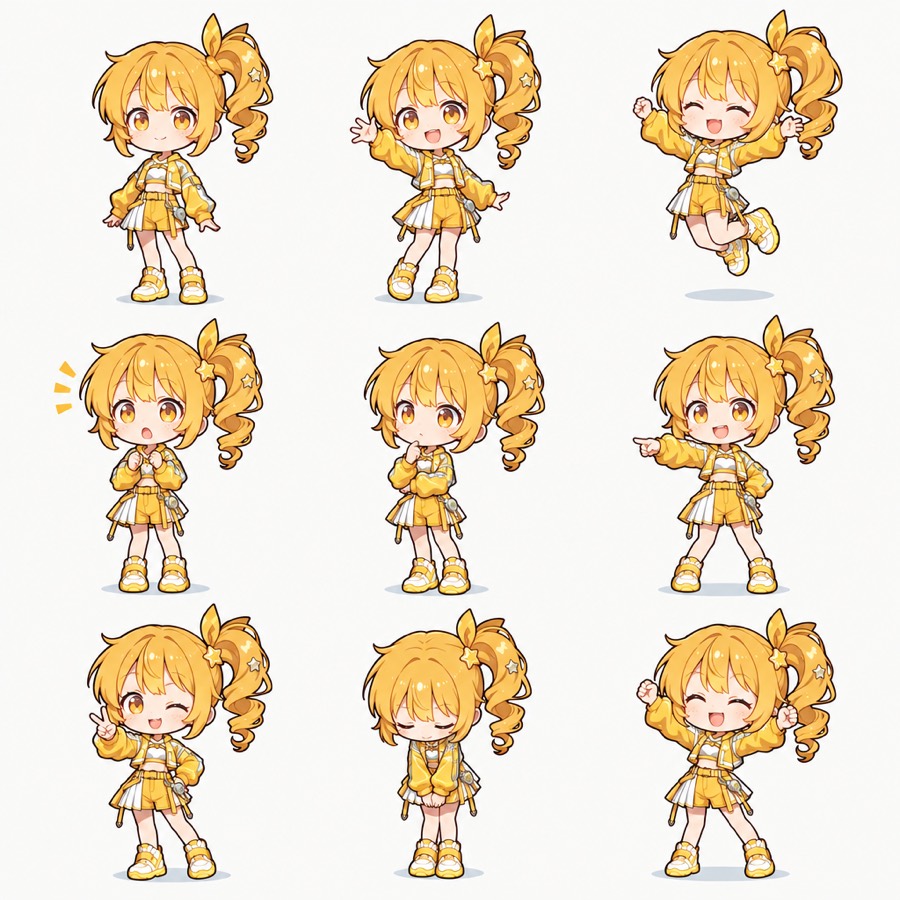 9 ポーズのスプライトシート